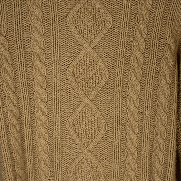 Cashmere Cable Knit Cardigan Neiman Marcus Camel XS Cozy Layer - Picture 3 of 6